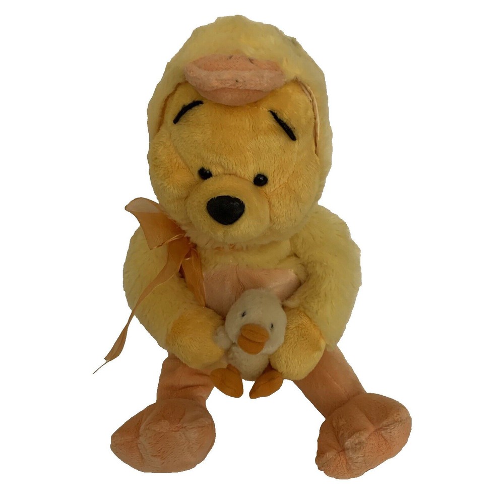 Winnie The Pooh Disney Store Easter Duck Holding A Duckling Plush 16"